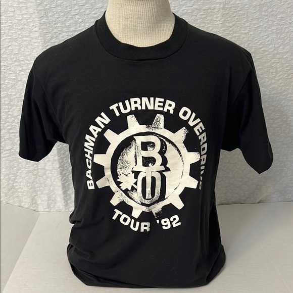 90’s VINTAGE BAND TEE BACHMAN TURNER OVERDRIVE SIZE LARGE BLACK - Picture 1 of 13